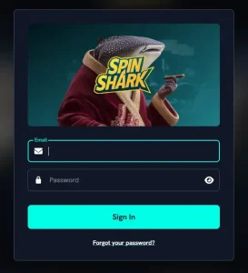 SpinShark account registration screen