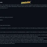 SpinShark verification or KYC upload screen